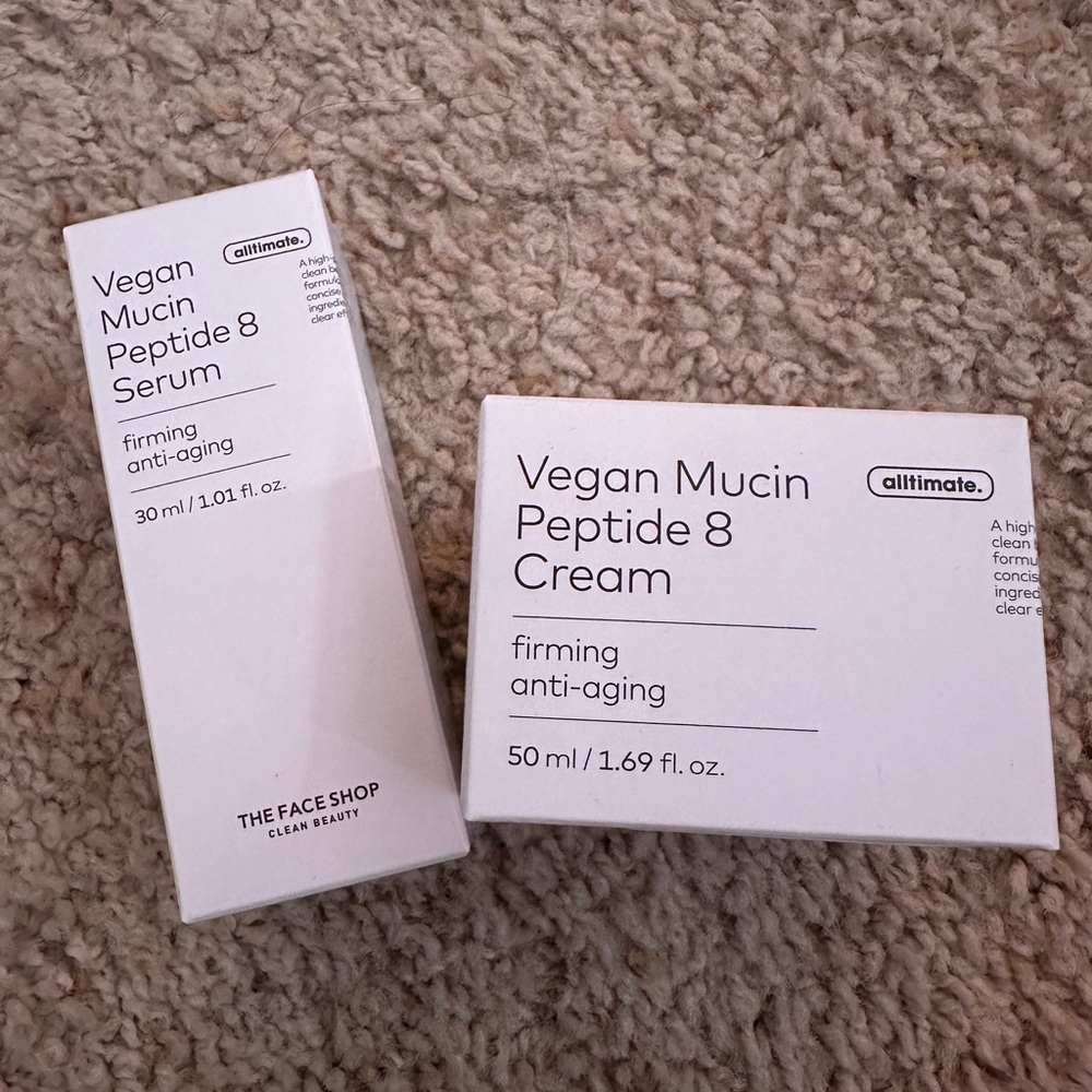 The face shop vegan mucin peptide 8 serum and cream bundle